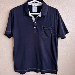 Billy Reid Short Sleeve Navy Polo Shirt
